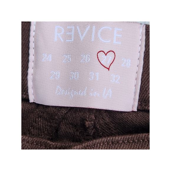 Revice Venus Flare Star Jeans Womens Tag27" Act 25" Hi-Rise Rear Stitching Brown - Picture 4 of 6